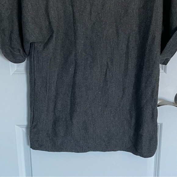 Eileen Fisher 100% merino wool boatneck rolled sleeve Sweater gray 35322 - Picture 8 of 11